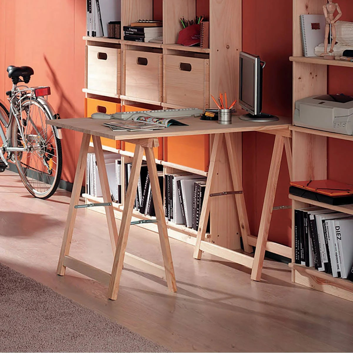 Caballete Plegable Madera de Pino País - Pack 2 Unidades