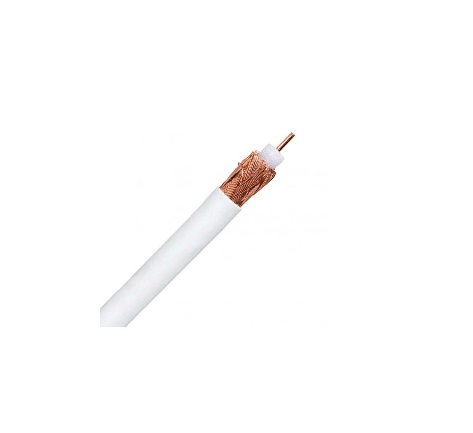 Cable de Antena de 5 Metros - Cable Prolongador Coaxial Blanco