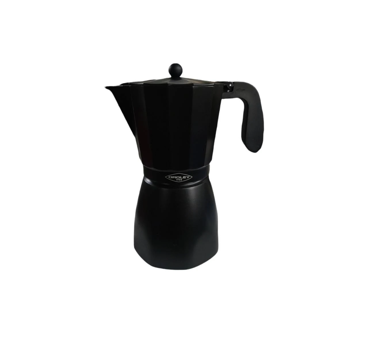 Cafetera Italiana de Aluminio Negra Premium Touareg 12 Tazas