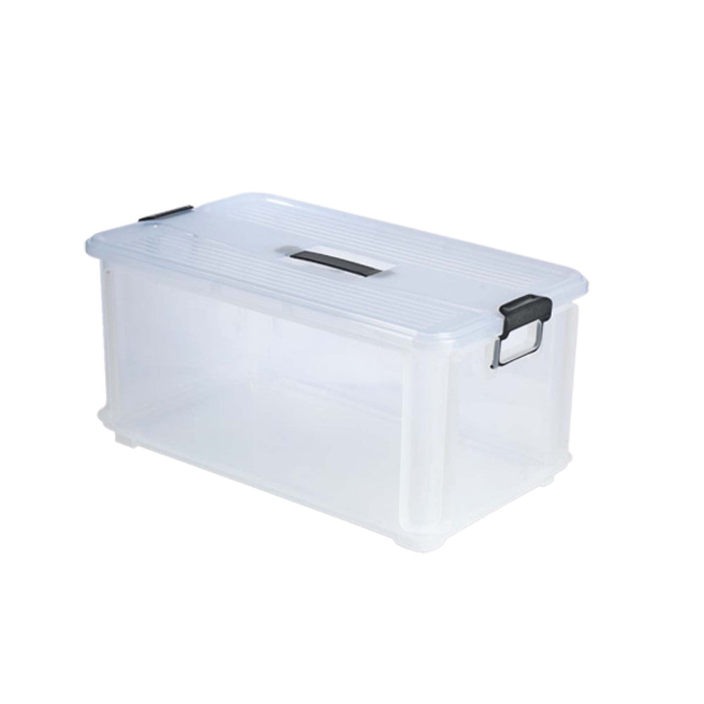Contenedor Caja de Plástico - Barreño Transparente con Tapa