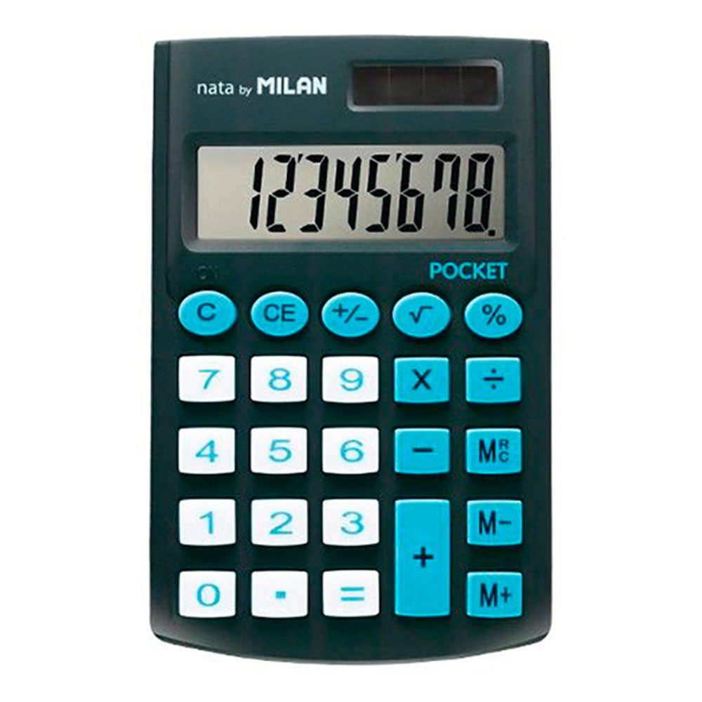 Blíster Calculadora Pocket Negra de 8 Dígitos de Longitud con Funda