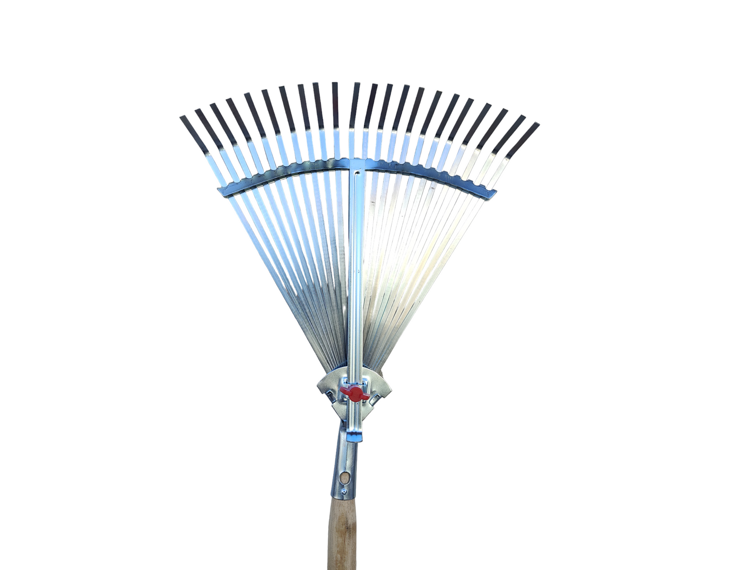 Rastrillo Escoba para Jardín de Metal Ajustable en Apertura con Mango