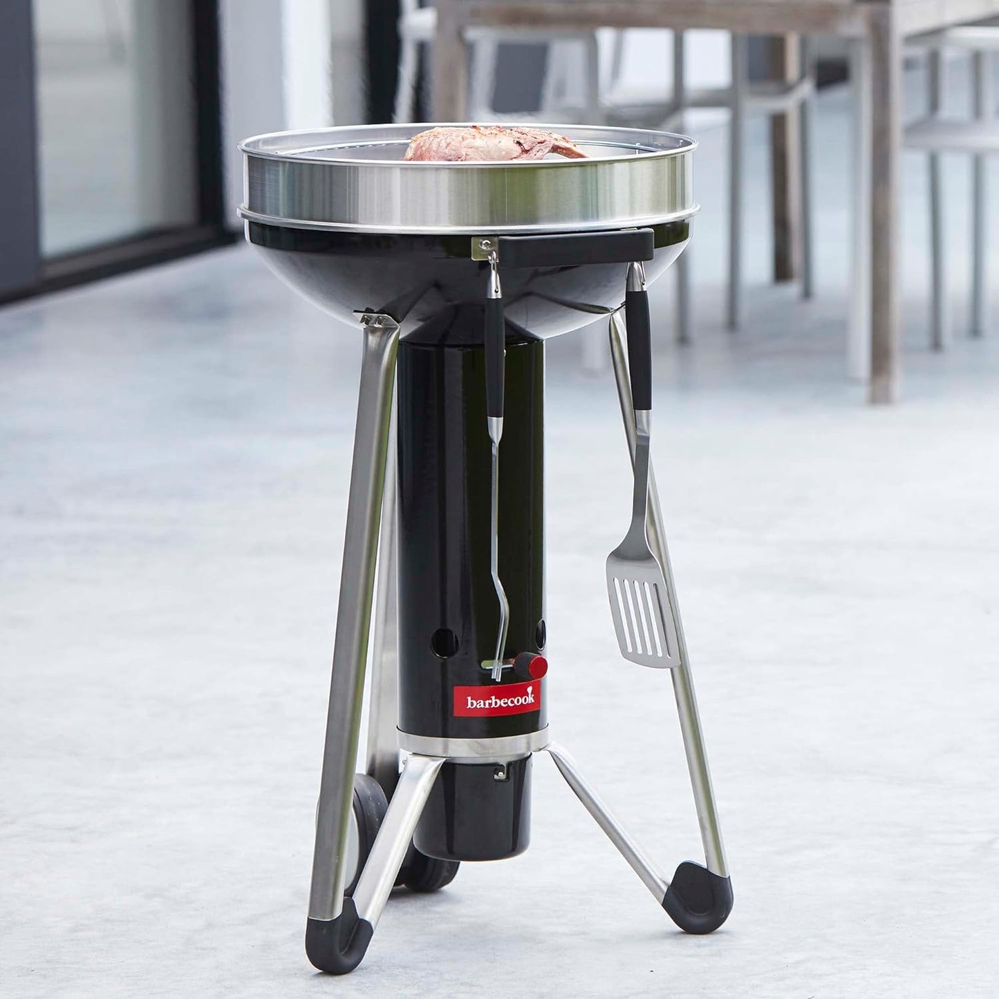Juego de 3 Accesorios para Barbacoa en Acero Inoxidable | Juego de Cubiertos para Parrilla con Espátula