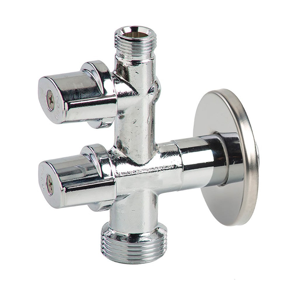 Llave de Paso y Regulación Llave de Escuadra 3 Vías Envasado Electrodomésticos