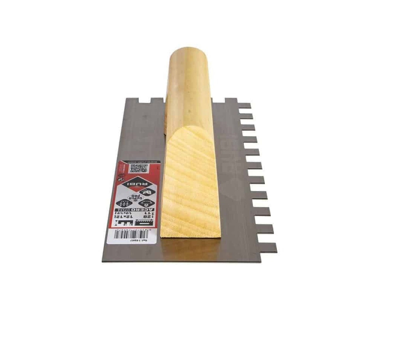 Llana Dentada de Albañil con Mango de Madera 28 cm | Dientes de 12x12 mm