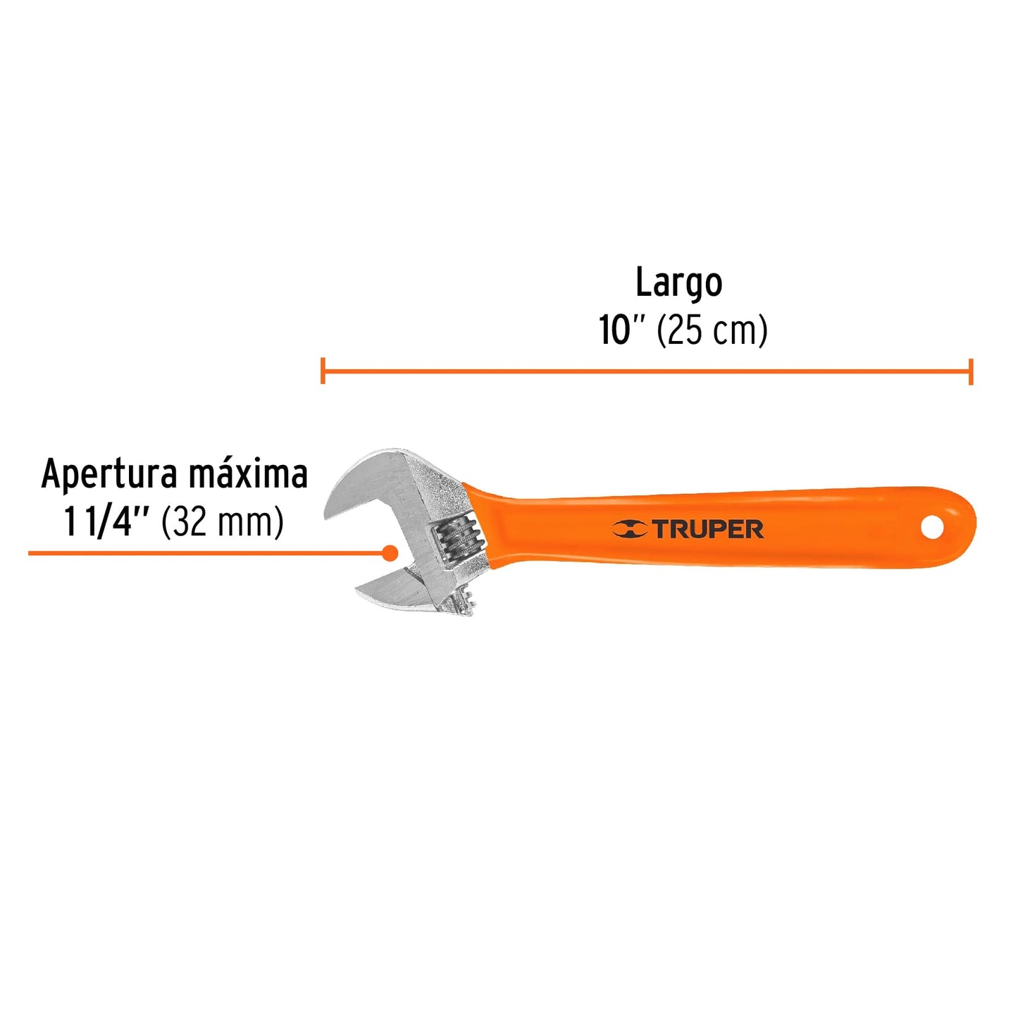 Llave Ajustable Cromada con Grip Llave Inglesa 250 mm