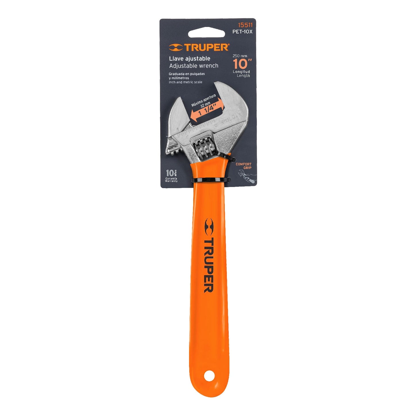 Llave Ajustable Cromada con Grip Llave Inglesa 250 mm