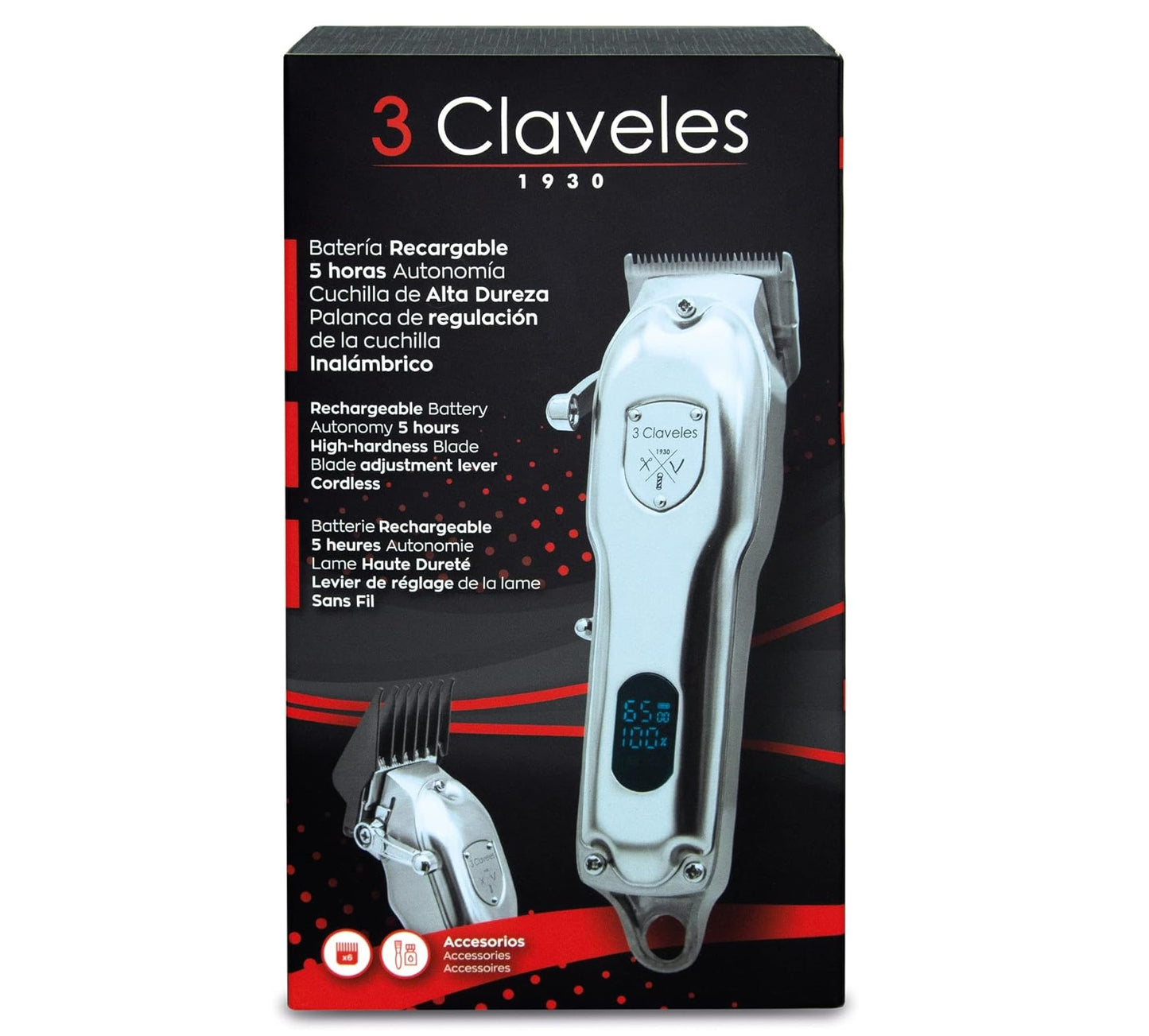 Máquina Cortapelo Profesional Inalámbrica con Pantalla LED - Maquinilla Cortapelos para peluquería y Barbería