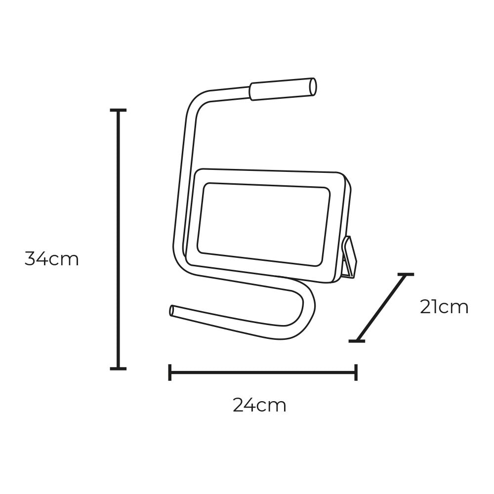 Foco Farol Proyector LED con Pie Negro 50W 4000lm 6400k Luz Fría