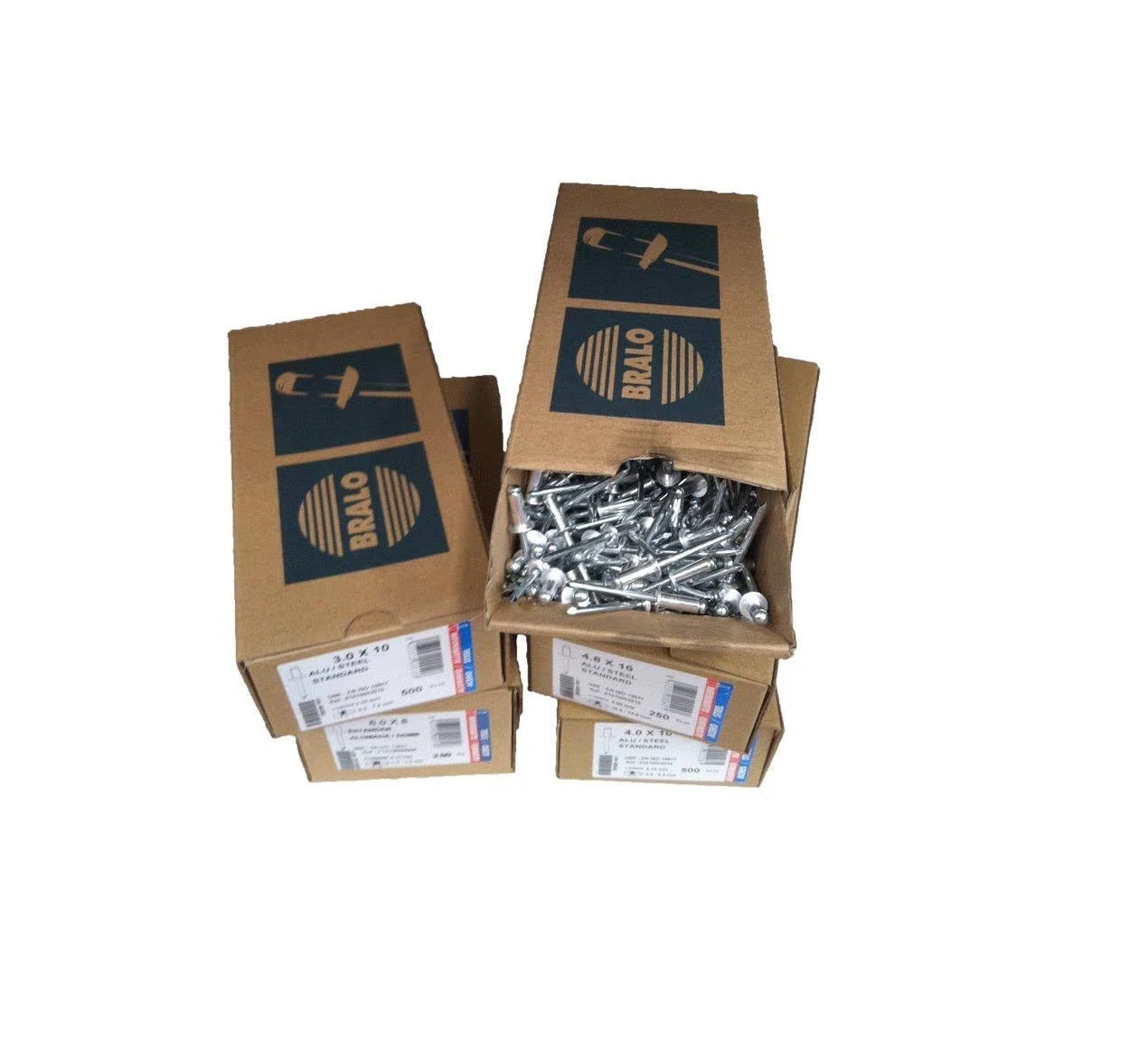 Remaches de Aluminio/Acero - Caja de 500 Unidades - Disponible en varias medidas