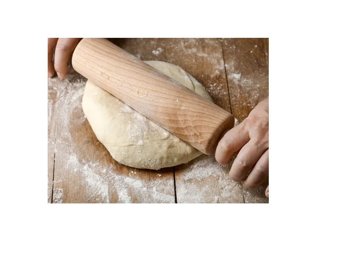 Rodillo de madera de haya con mango 30 cm