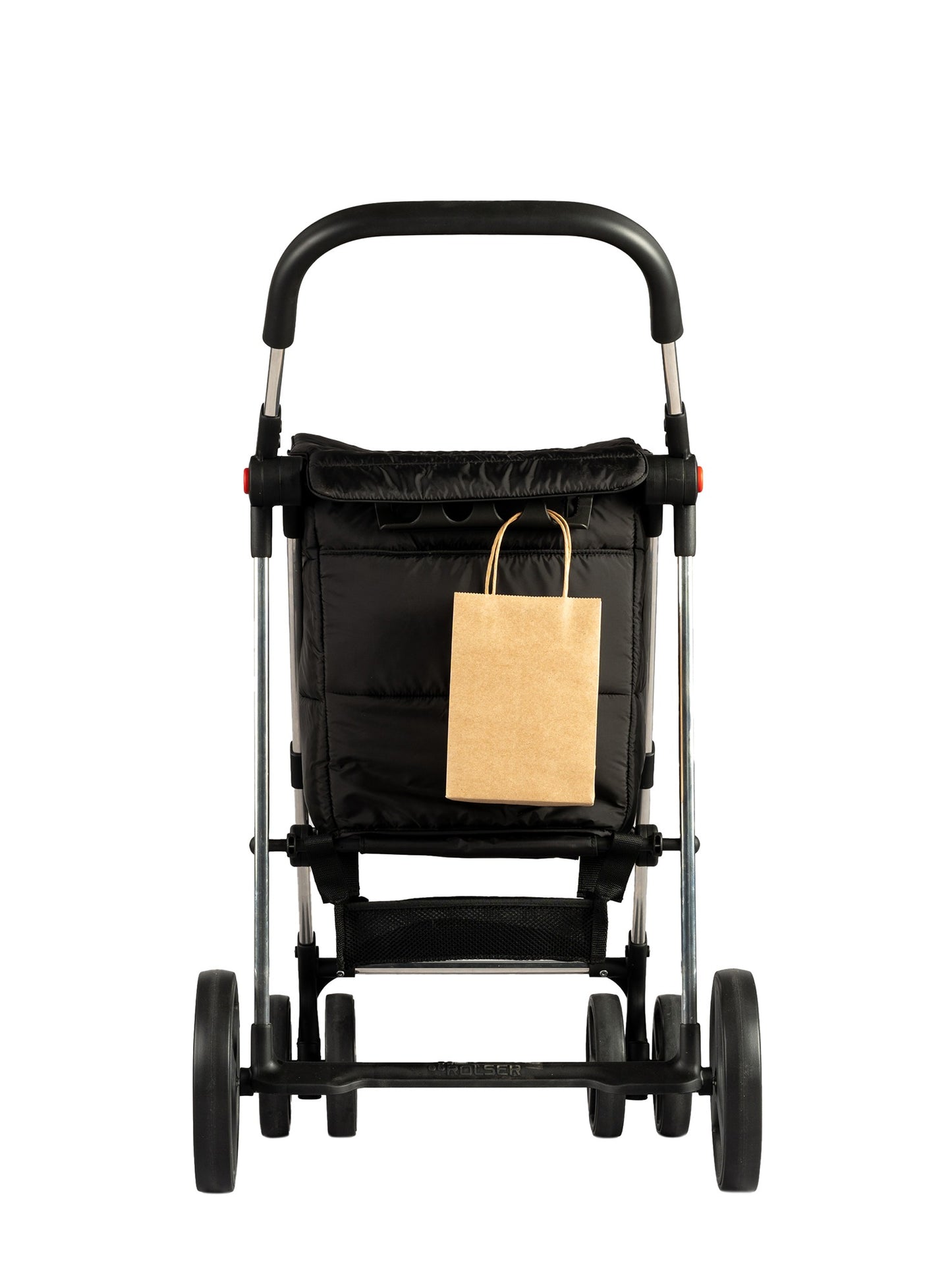 Carro de Compra Basket Polar Todoterreno 4 Ruedas 2 Giratorias Plegable - Color Negro