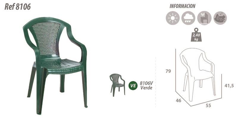 Silla Terraza exterior plástico verde