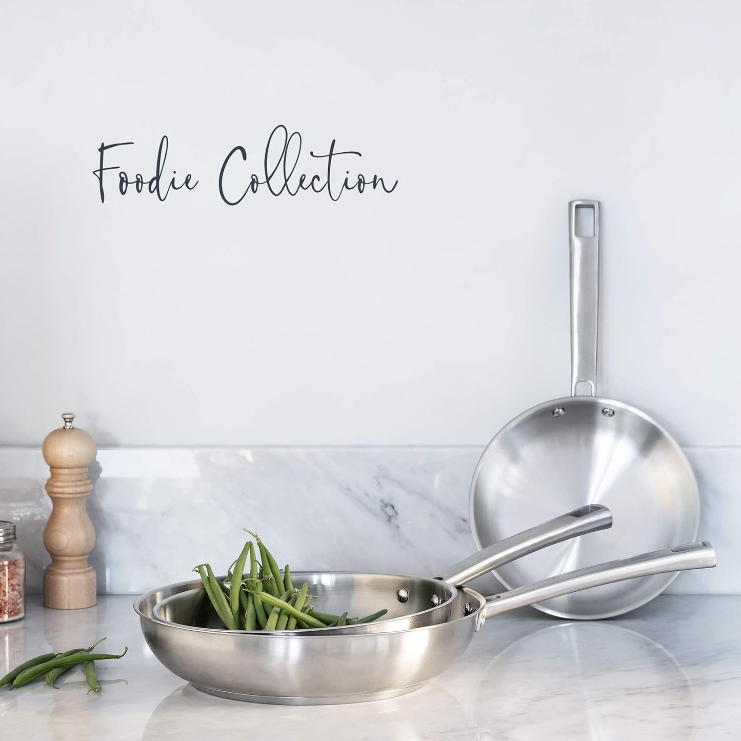 Sartén Sin Antiadherente Modelo Foodie | Sartén de Acero Inoxidable | Compatible con Todo Tipo de Cocinas