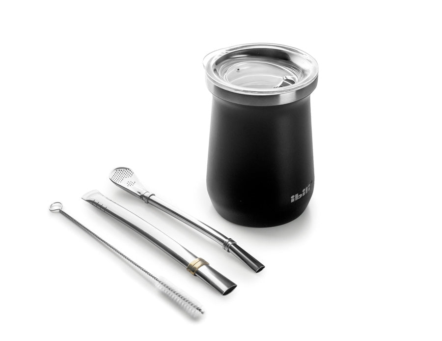 Kit para Mate de 4 Piezas en Acero Inoxidable y Doble Pared