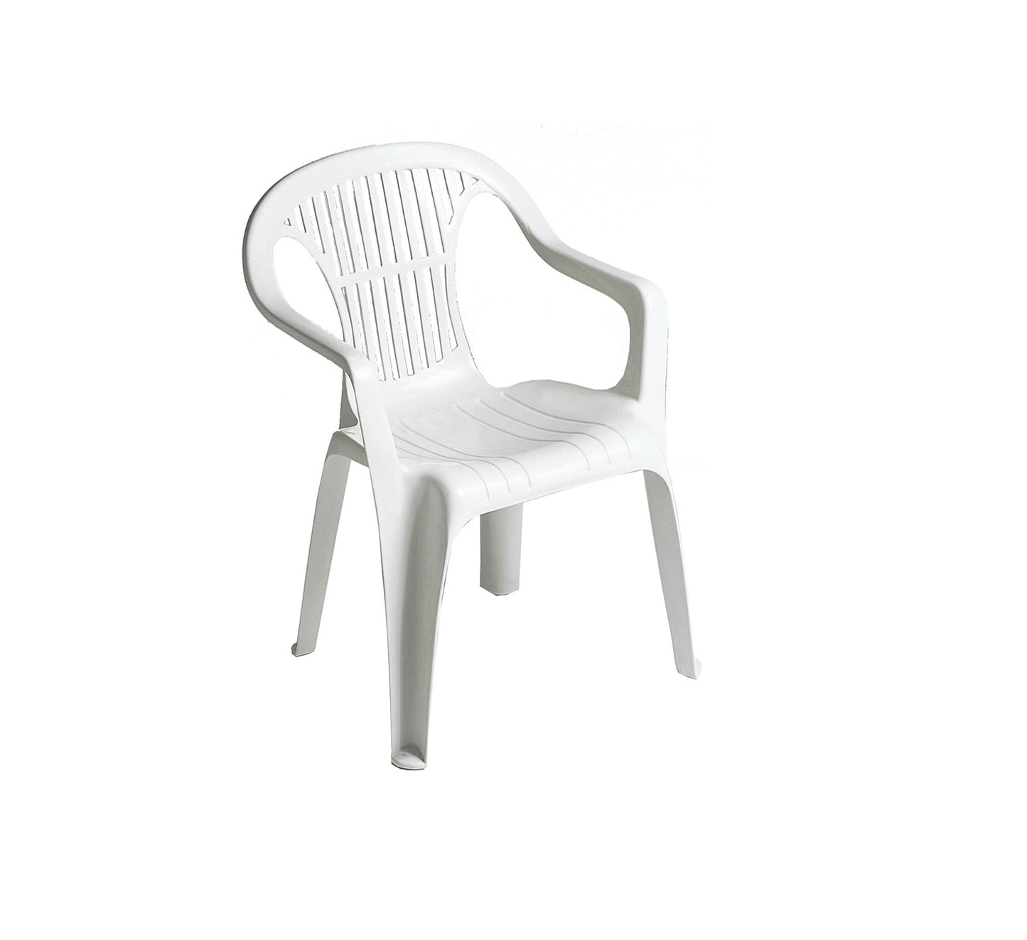 Silla de Terraza Resistente Apilable con Respaldo en Color Blanco