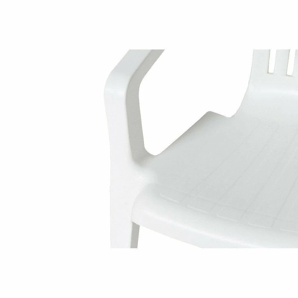 Silla de Terraza Resistente Apilable con Respaldo en Color Blanco