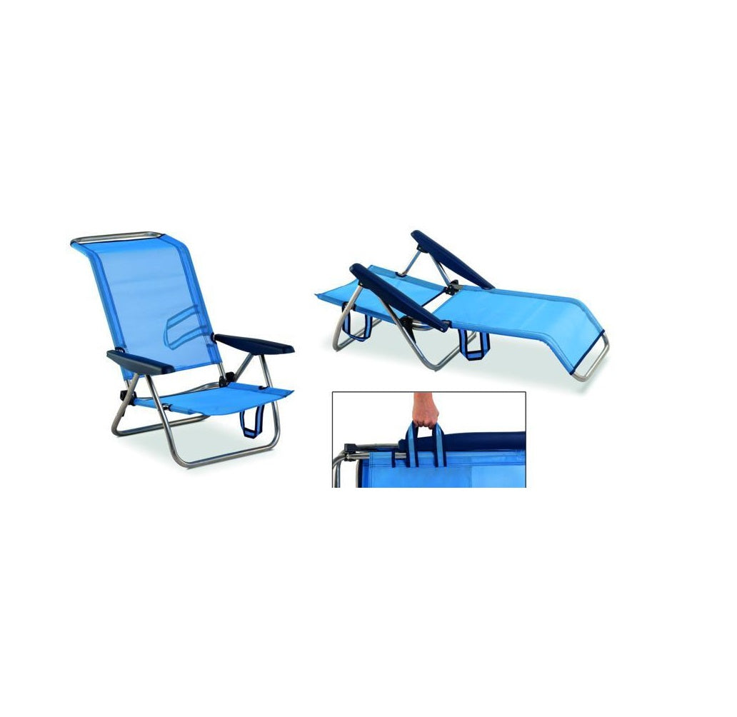 Silla de Playa en Aluminio Plegable - Silla Convertible en Tumbona