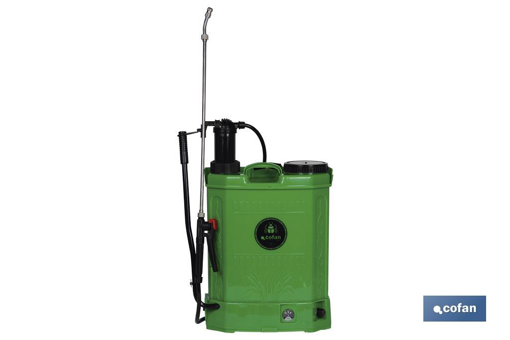 Sulfatadora Pulverizador de Espalda Doble Uso a Bateria o Manual - Bateria Recargable - 16 Litros