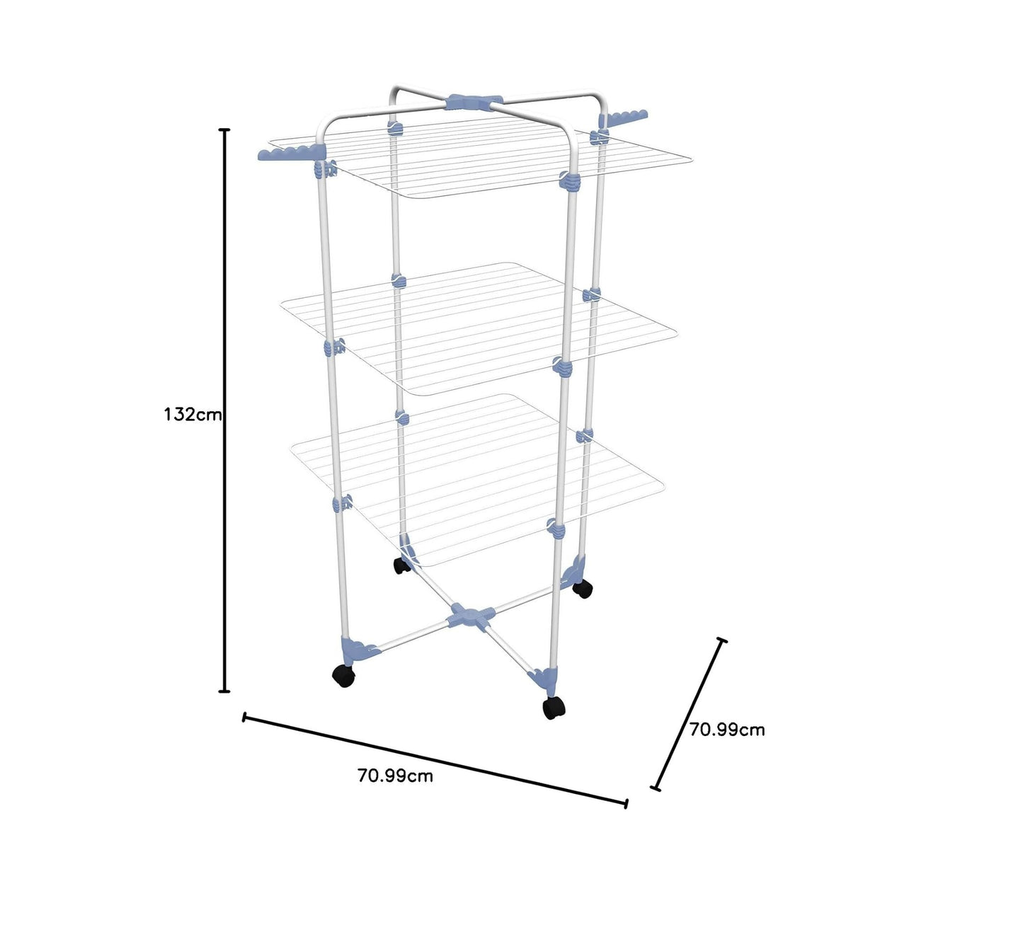 Tendedero Torre Modular Compacto de Gran Calidad - 6 Rejillas Independientes y 30 Metros de Tendido