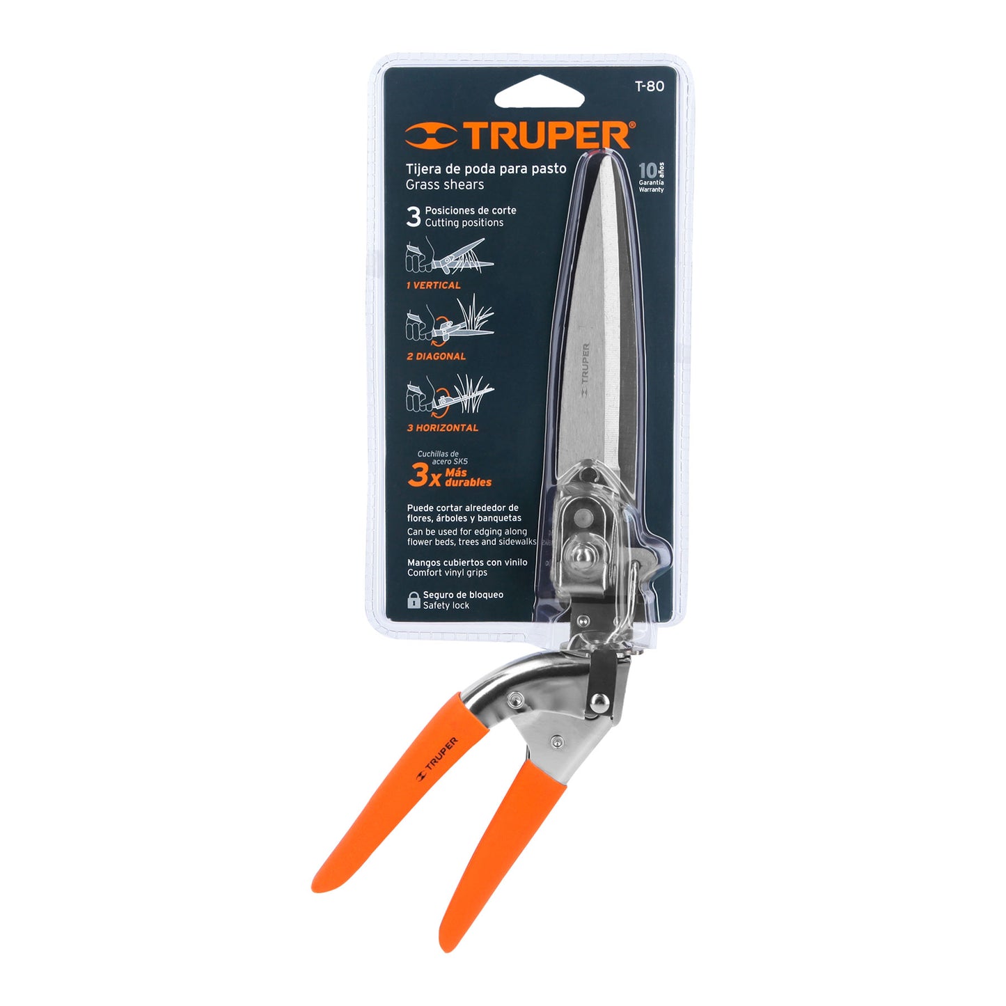 Tijera de Poda Cortacesped con Cabezal Giratorio - 33 cm de Largo