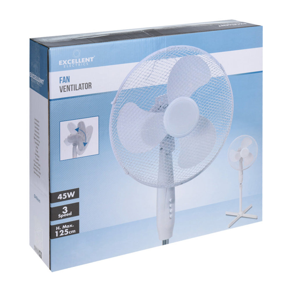Ventilador de Pie Blanco 3 velocidades 45W