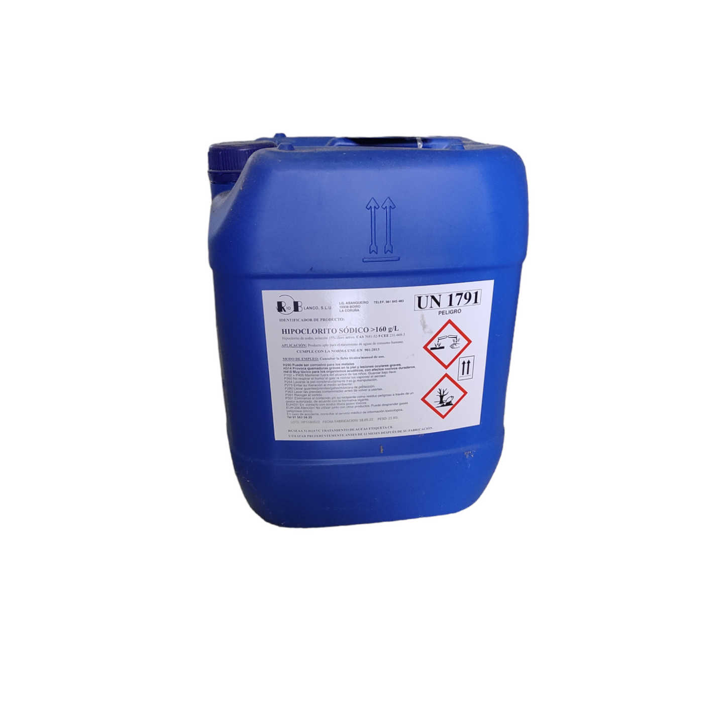 Hipoclorito Sódico para Piscinas y Limpieza en General - Cloro Liquido 14% Bidón de 25 Kg