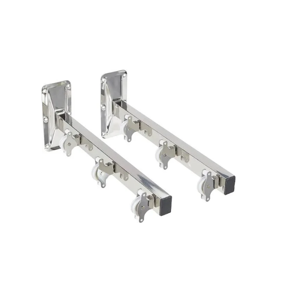 Tendedero inox pared 2 soportes con poleas