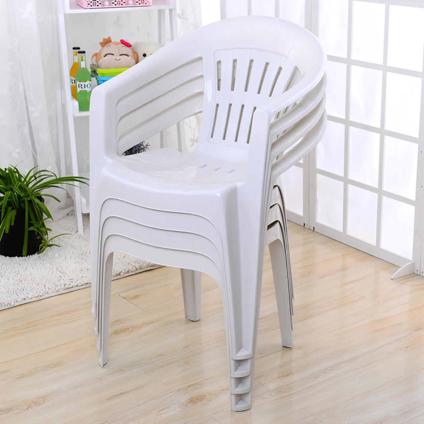 Silla de Exterior Apilable Color Blanco