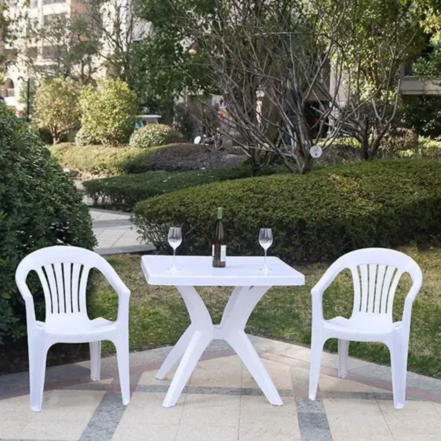 Silla de Exterior Apilable Color Blanco