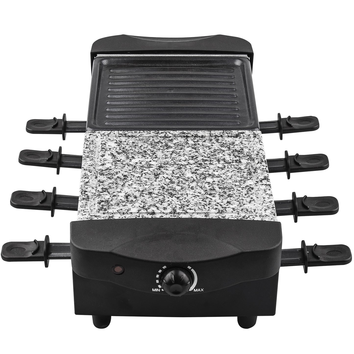Raclette Grill con Piedra 1200 Wattios de Potencia - 8 Sartenes Individuales
