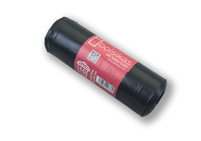 Caja 15 rollos de Bolsa Basura negra 100 litros 85x105 mm Rollo de 10 bolsas.