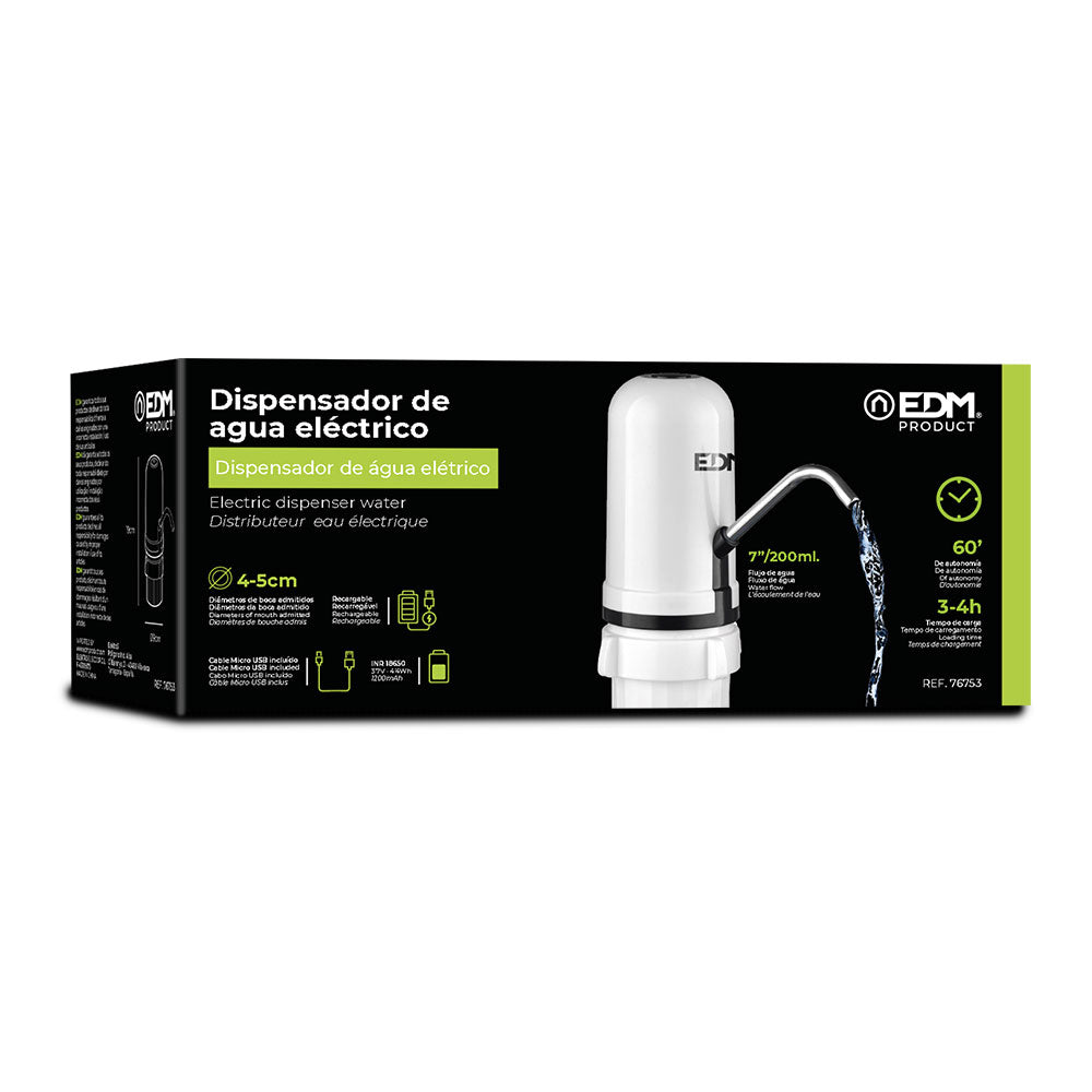 Dispensador electrónico para garrafas de agua con diámetros de boca admitidos ø4-5cm