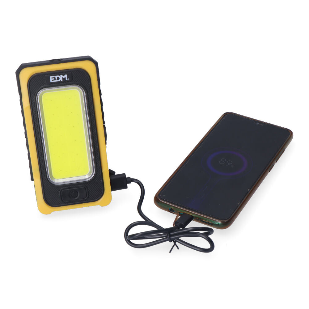 Linterna LED Solar y Batería Portátil Solar Recargable con Gancho e Imán COB 10W 750lm