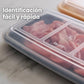 Ibili Set de 4 Tapers para Embutidos y Fiambres Modelo Altea, Tupper Fiambre, Porta Embutidos