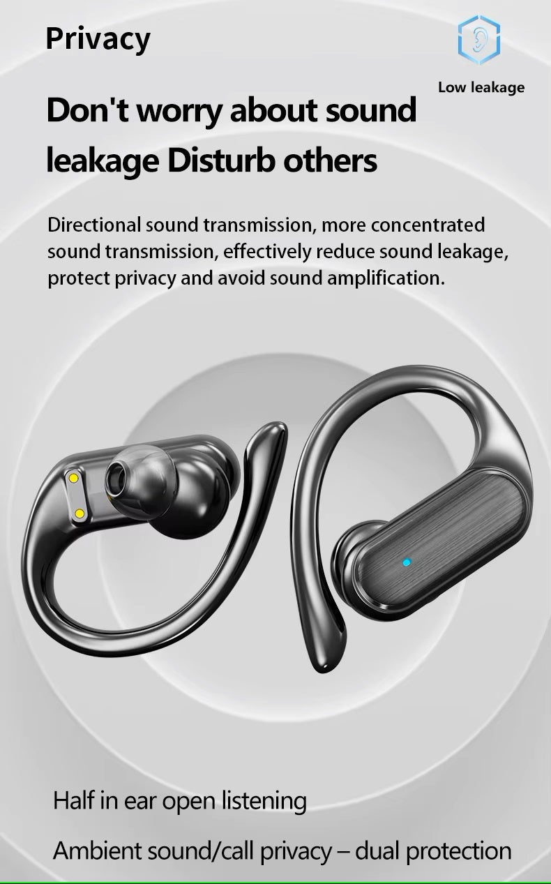 Auriculares inalámbricos con Micrófono Deportivos para Gimnasio F9 Pro 5 A520 IPX7, Bluetooth 5.3, Sonido TWS Estéreo HiFi, Cascos con Gancho para Colgar en Las Orejas, Cargador Tipo C