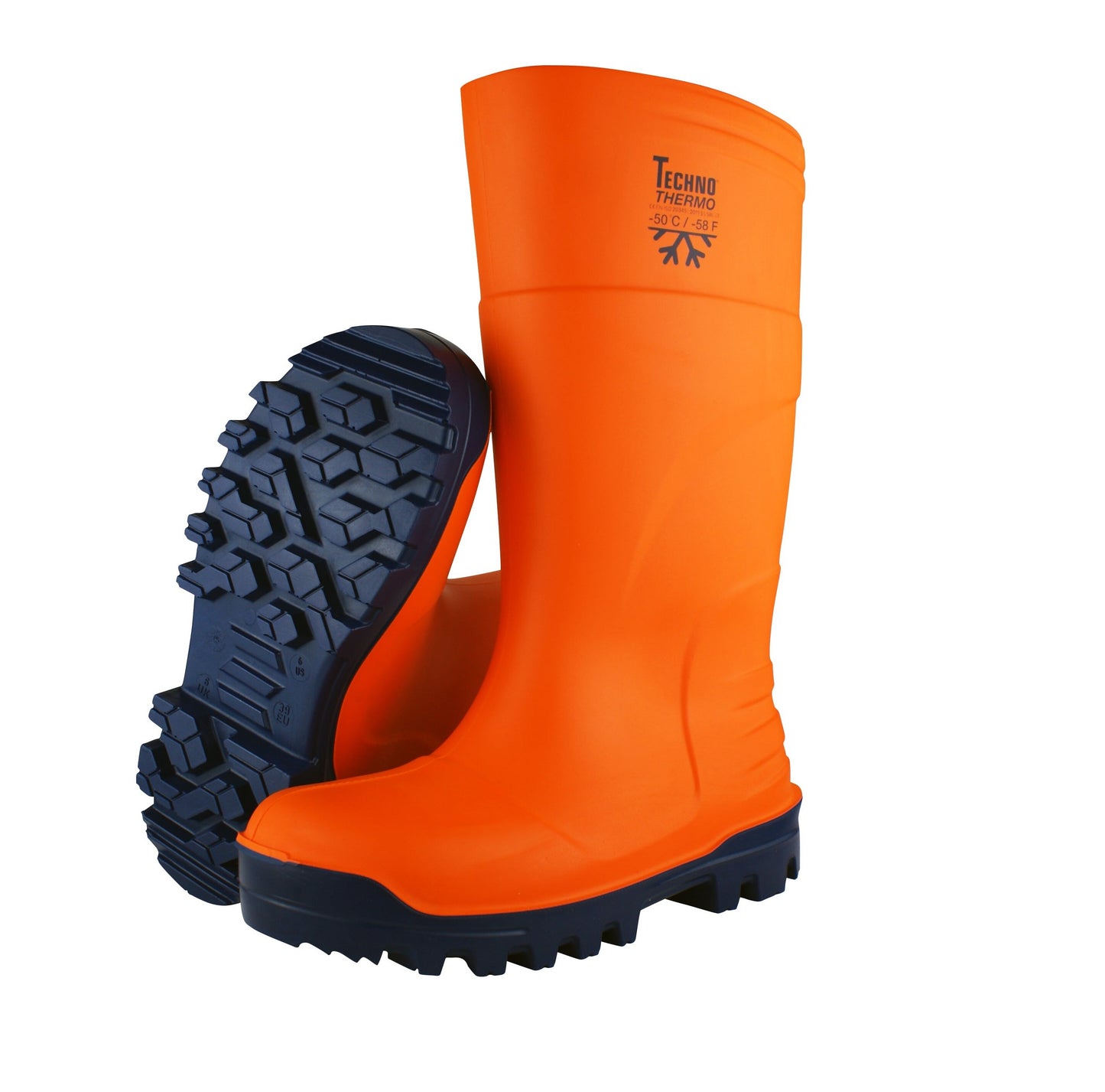 Bota Alta de Goma Impermeable Naranja para Trabajos Thermo S5