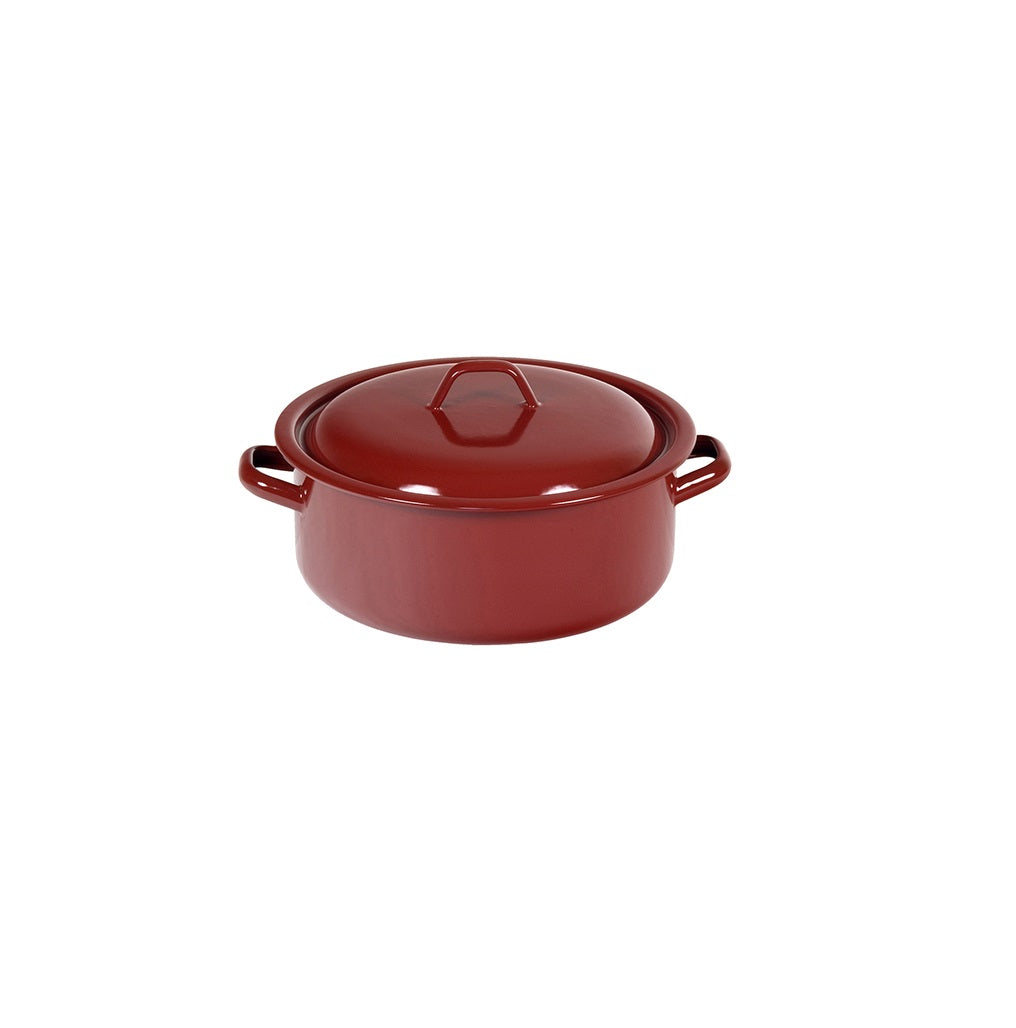 Cacerola Olla Esmaltada Clásica con Tapa en Color Marrón - 24 cm - 4,4 Litros