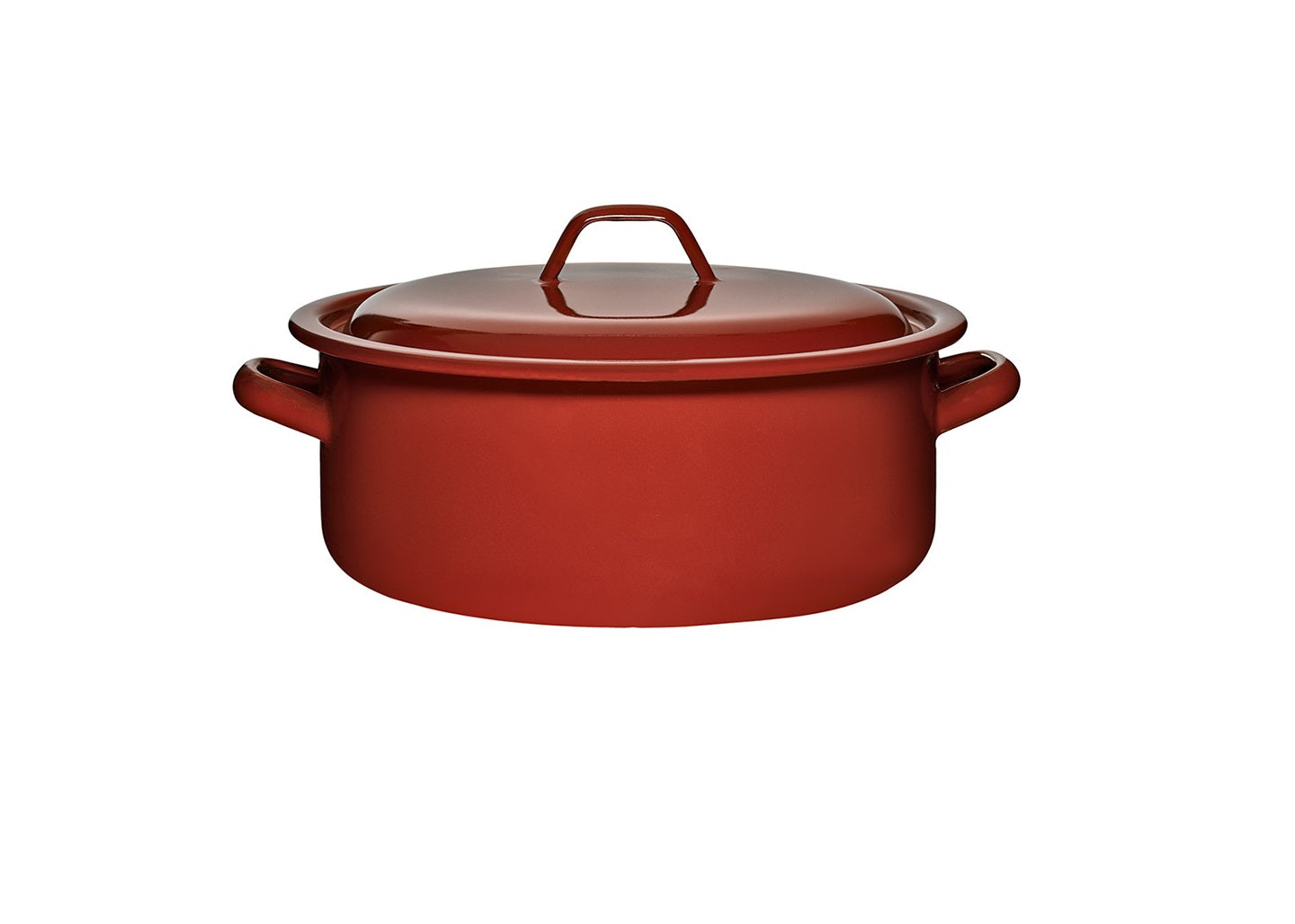 Cacerola Olla Esmaltada Clásica con Tapa en Color Marrón - 24 cm - 4,4 Litros