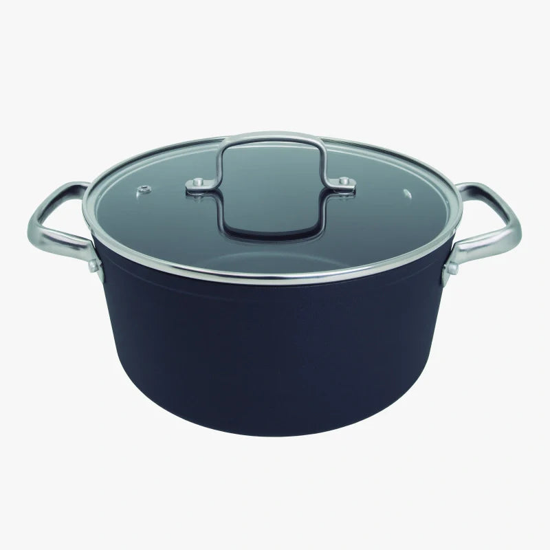 Cacerola Antiadherente Serie Samoa en Aluminio Forjado Color Negro Asas de Acero Inoxidable