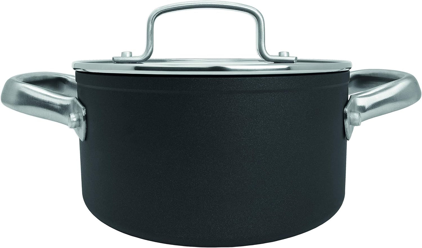 Cacerola Antiadherente Serie Samoa en Aluminio Forjado Color Negro Asas de Acero Inoxidable