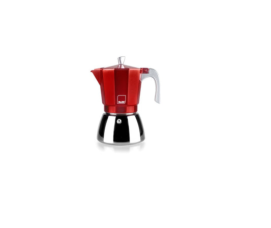 Cafetera Italiana Express Elba Red de Color Rojo en Aluminio Fundido