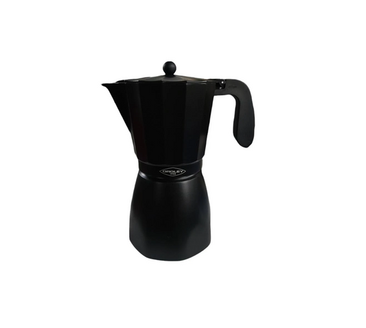 Cafetera Italiana de Aluminio Negra Premium Touareg 12 Tazas