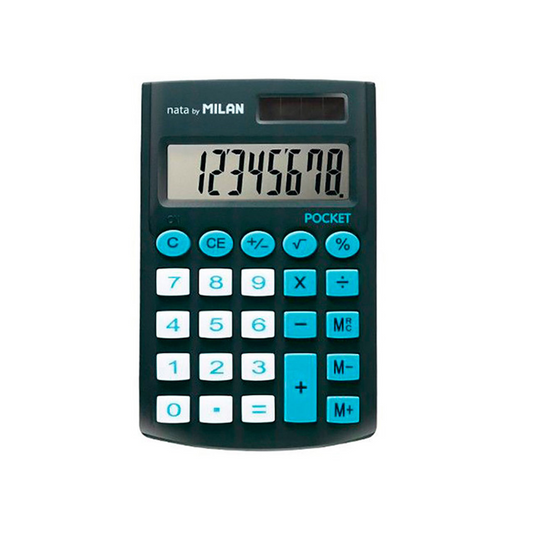 Blíster Calculadora Pocket Negra de 8 Dígitos de Longitud con Funda