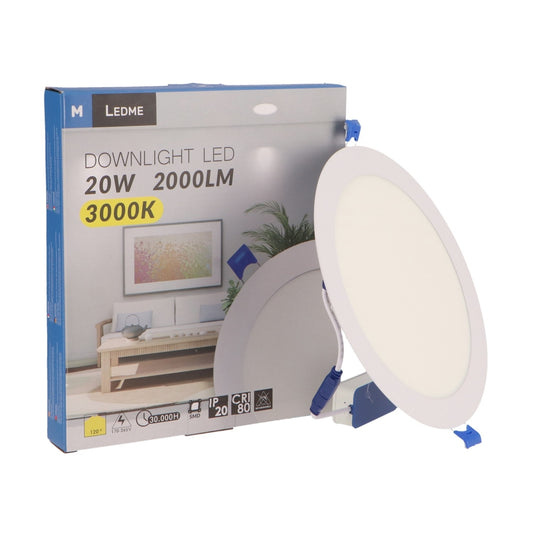 Downlight Panel LED Circular Serie Slim 20 Wattios - Disponible en 3 tonos de luz