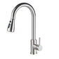 Grifo de Cocina Extraíble Monomando con Ducha de 3 Funciones, Fabricado en Acero Inoxidable, Giro 360°, Cartucho Cerámico Antigoteo, Acabado Cepillado, Mezclador de Agua Fría y Caliente para Fregadero