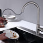 Grifo de Cocina Extraíble Monomando con Ducha de 3 Funciones, Fabricado en Acero Inoxidable, Giro 360°, Cartucho Cerámico Antigoteo, Acabado Cepillado, Mezclador de Agua Fría y Caliente para Fregadero