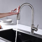 Grifo de Cocina Extraíble Monomando con Ducha de 3 Funciones, Fabricado en Acero Inoxidable, Giro 360°, Cartucho Cerámico Antigoteo, Acabado Cepillado, Mezclador de Agua Fría y Caliente para Fregadero