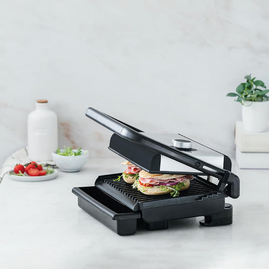 Grill Abatible Controle - Parrilla Eléctrica y Plancha de Asar con Apertura 180º