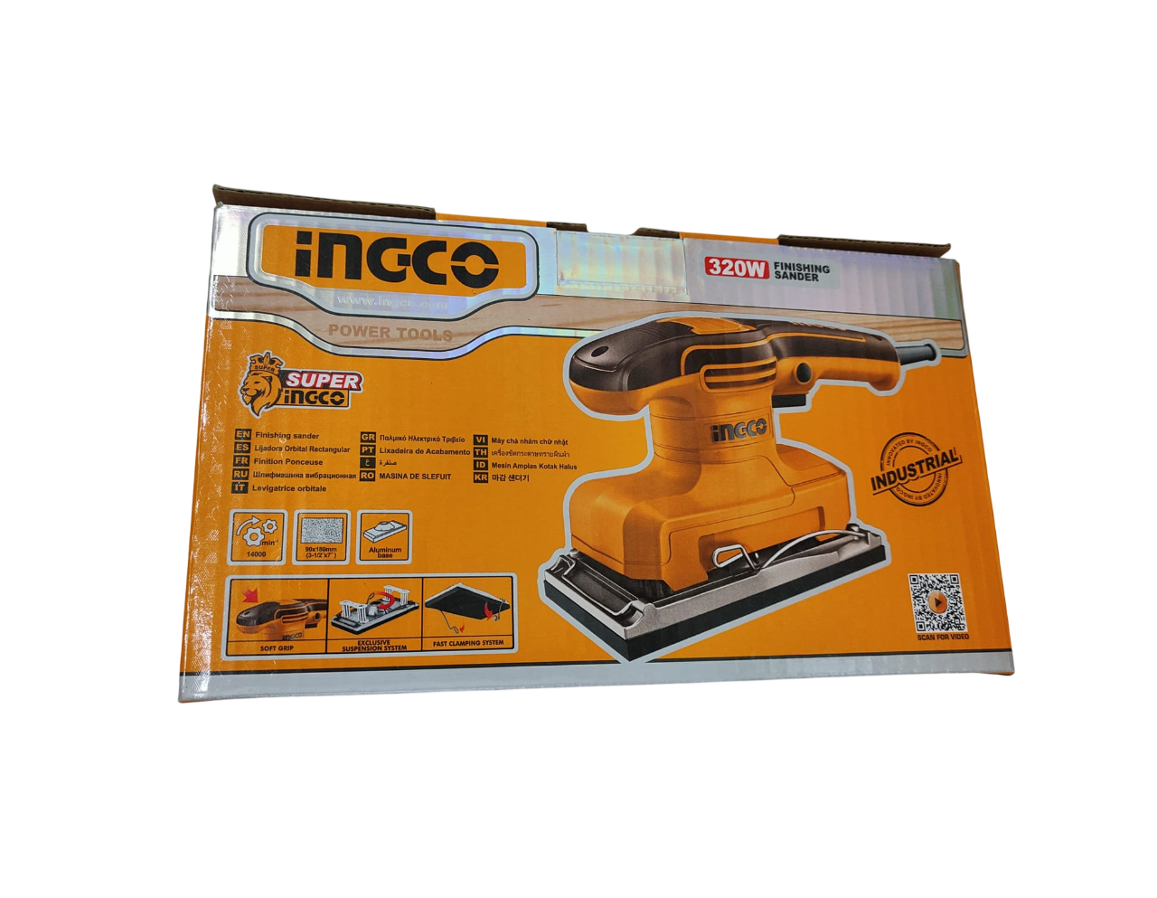 INGCO Lijadora Orbital FS3216 - Incluye 5 Papeles de Lija